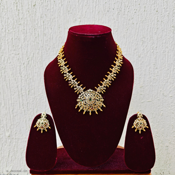 CZ polki Stone Golden Necklace