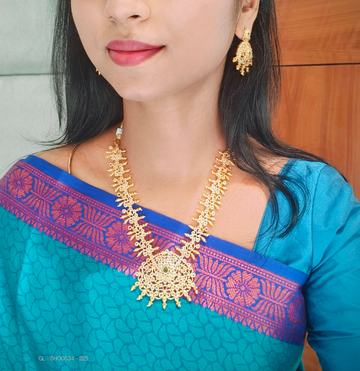 CZ polki Stone Golden Necklace