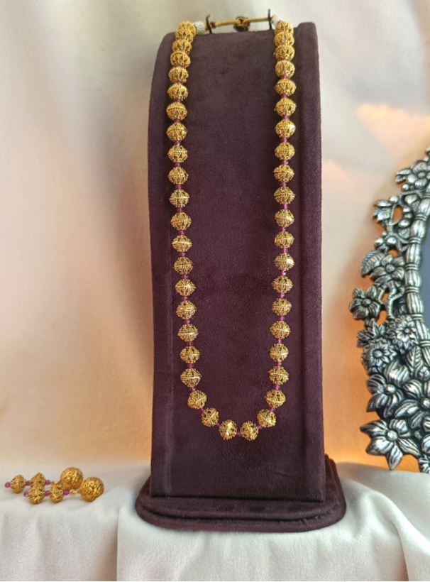 Antique Golden Beaded mala set