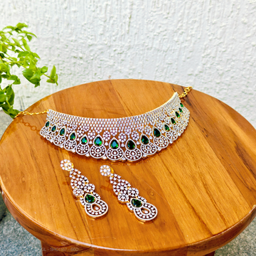 Bridal Emerald Choker Necklace Set