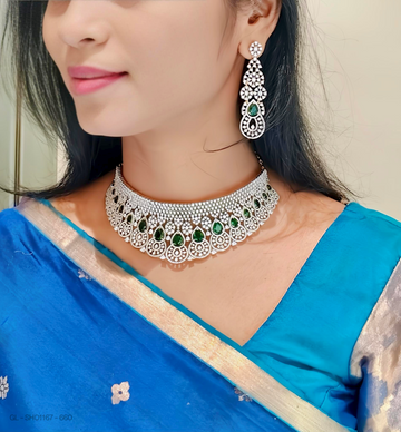 Bridal Emerald Choker Necklace Set