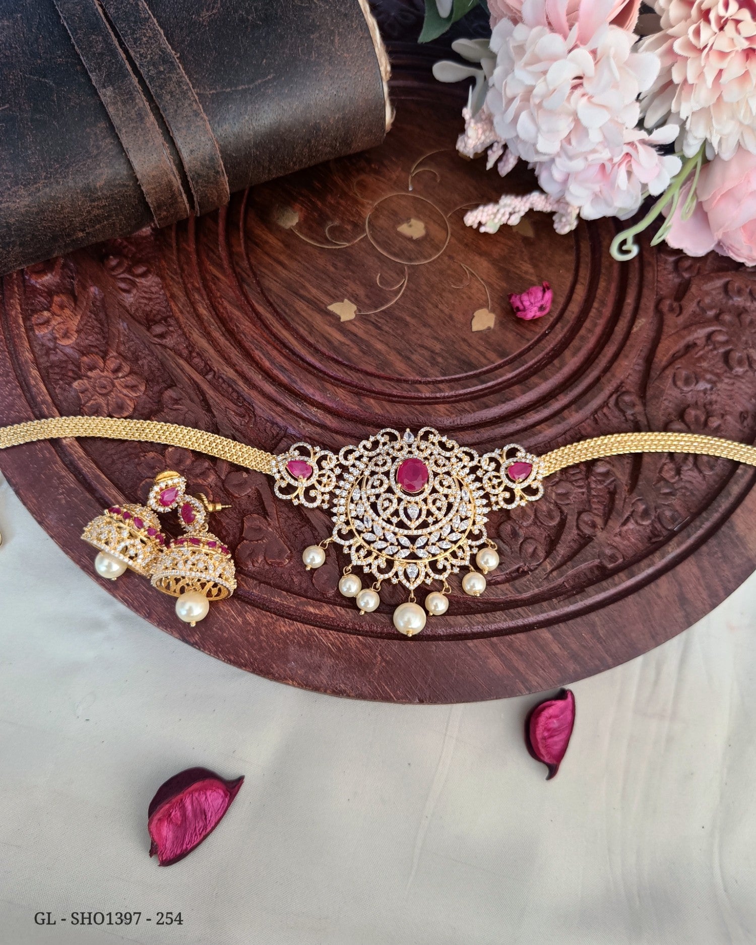 Emerald Choker Necklace Set GL-SHO1397-254