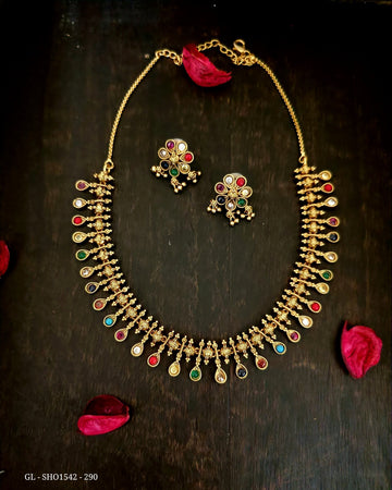 Semi precious Navratna Necklace GL-SHO1542-290