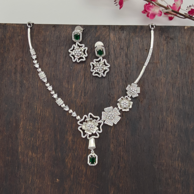 American Diamond-floral pattern Set