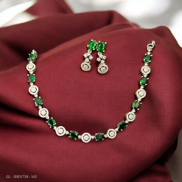 American Diamond necklace - Emerald Stone GL-SHO1758-165