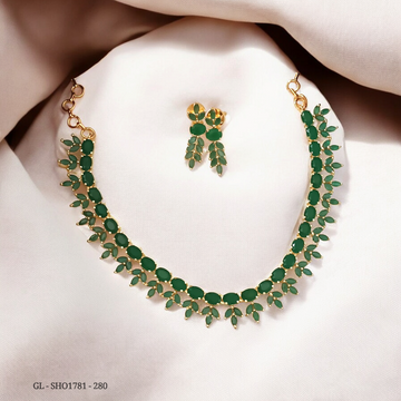 Gold Plated Necklace set - Emerald Stone GL-SHO1781-280