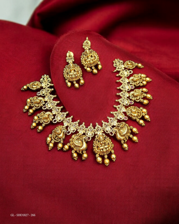 Ruby Temple Design Short Necklace Set : GL-SHO1827-266