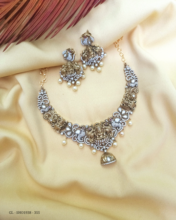 Premium Victorian Lakshmi necklace set GL-SHO1938-355