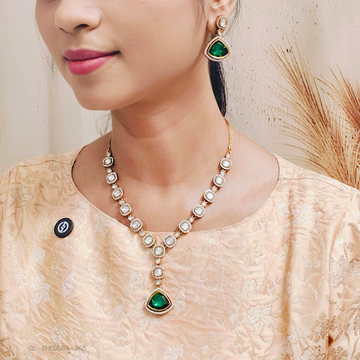 Geometric Moissanite stone Necklace set GL-SHO2064-265