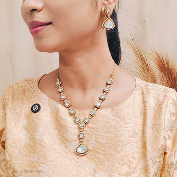 Geometric Moissanite stone Necklace set GL-SHO2064-265