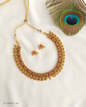 Gold finish Mango Necklace GL-SHO2517-350