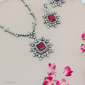 Pastel American Diamond necklace