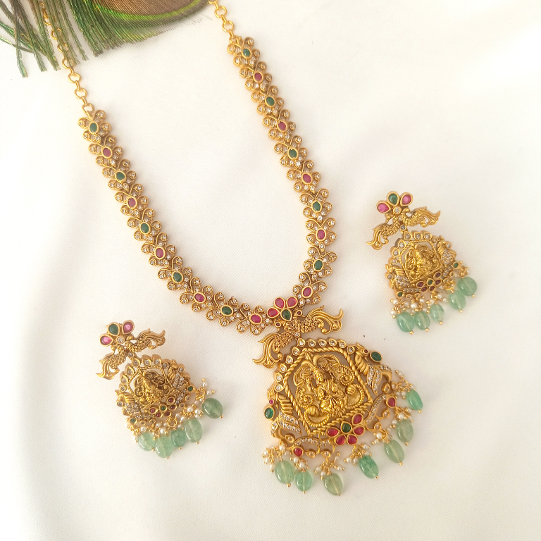 Lakshmi Green Bead necklace GL--280