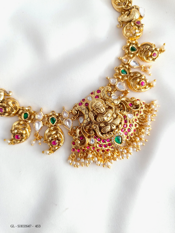 Jadau Kundan Nakshi Lakshmi necklace GL-SHO2647-453