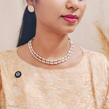 Polki Kundan 2 layer floral necklace GL-SHO2652-435