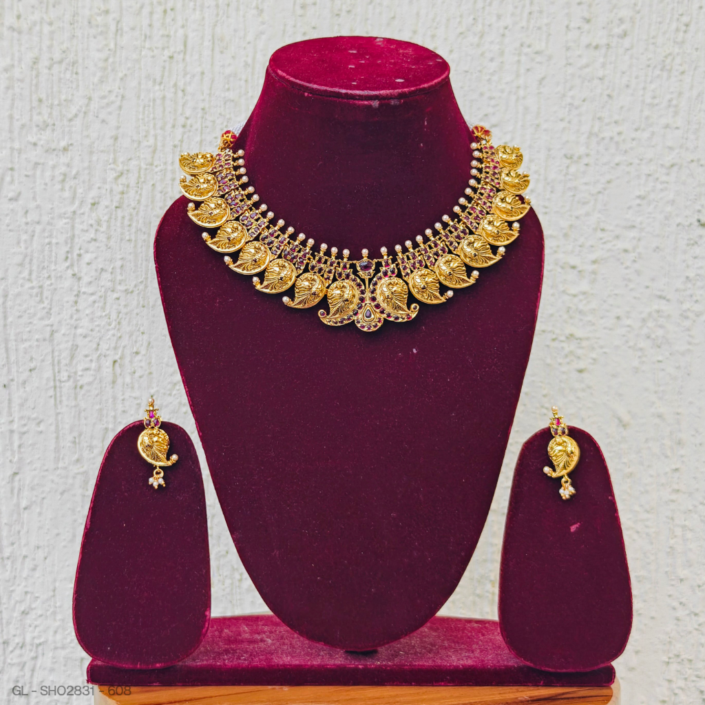 Jadau Ruby authentic Mango nakshi necklace