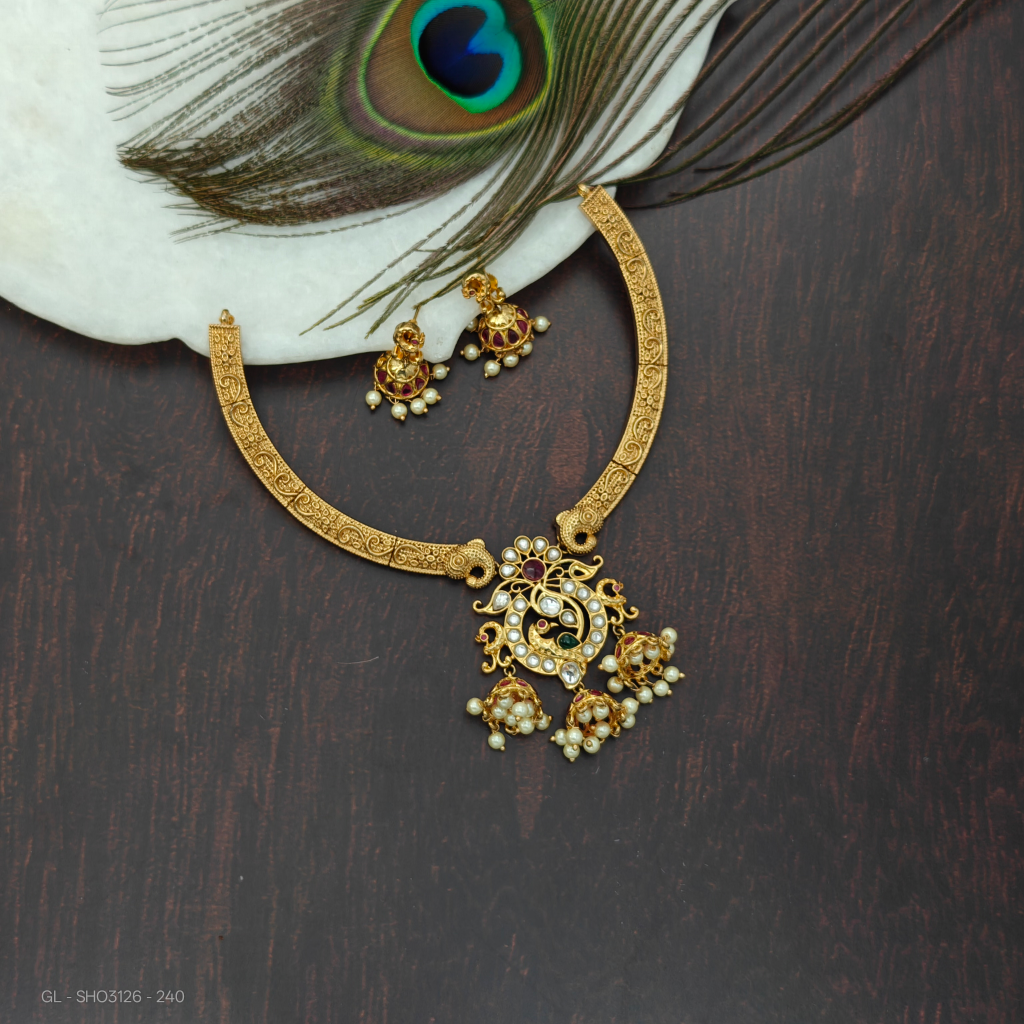 Hasli Peacock kundan Necklace