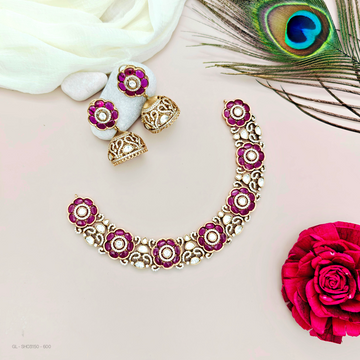 Victorian Ruby Mossanaite Set with jhumkis