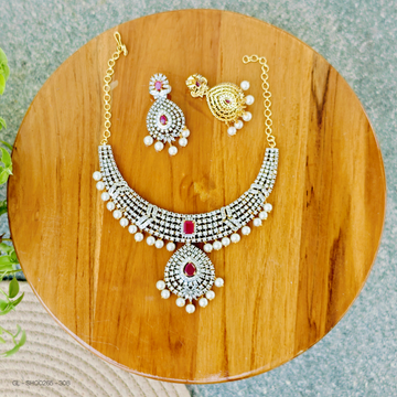 American Diamond Ruby Necklace