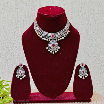 American Diamond Ruby Necklace