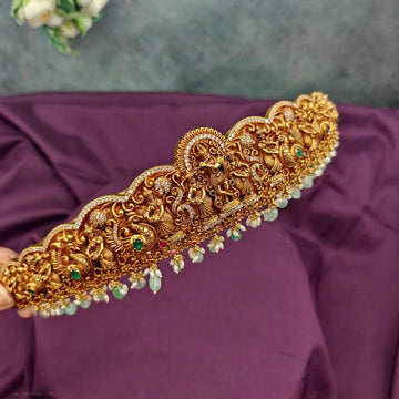 Adult hip belt-Lord Krishna-green-beads