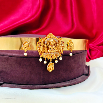 Adult hip belt Gajalakshmi pendant belt