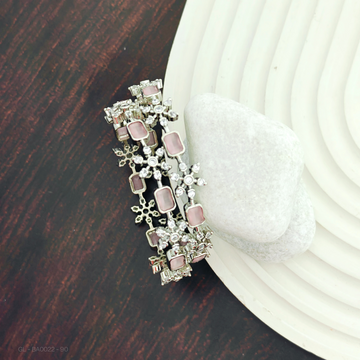 Silver finish-Pastel pink Bangles