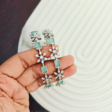 Silver finish pastel green Bangles
