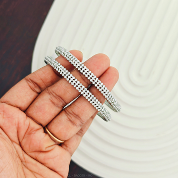 Silver Finish AD Stone Bangle Set