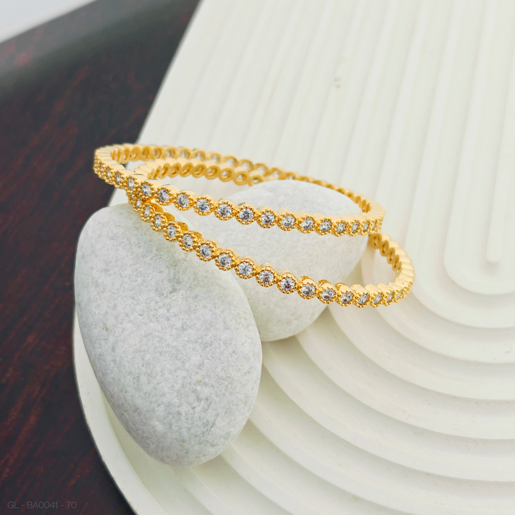 Gold finish American Diamond Bangles