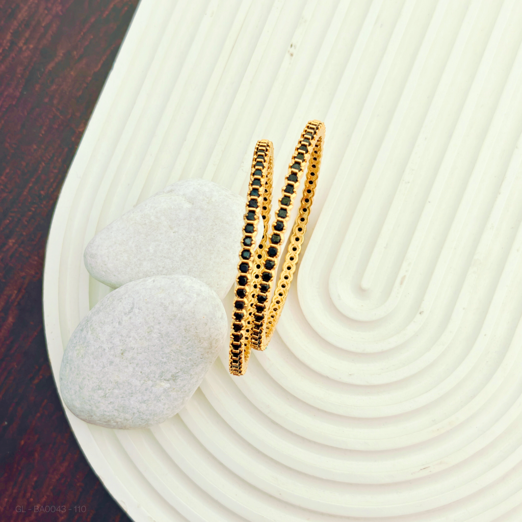 Black stone Women Golden Bangles