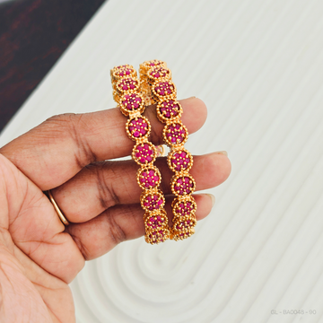 Ruby Stone Circular Bangle Set