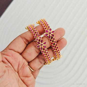 Ruby Floral Bangle Set