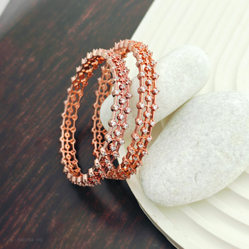 2 pc Set Rose gold finish Bangles