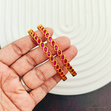2 PC set Ruby Stone Bangles