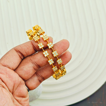 2 PC set American Diamond Bangles - White