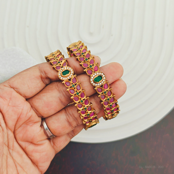 2 Pc set Ruby Emerald Bangles Set