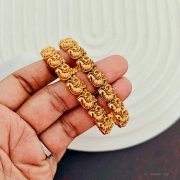 Gold Finish peacock Alligned Bangles