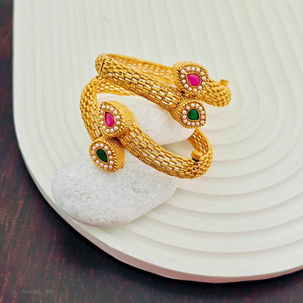2 Pc set cz stone Bangles Set
