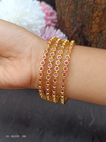 Kids Bangles ( 3 months -  5 yrs ) - 4 PCs set GL-BA1597-100