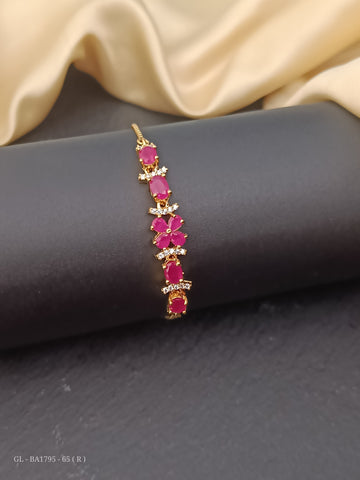 Gold finish Ruby Red & AD stone Bracelet GL-BA1795-65