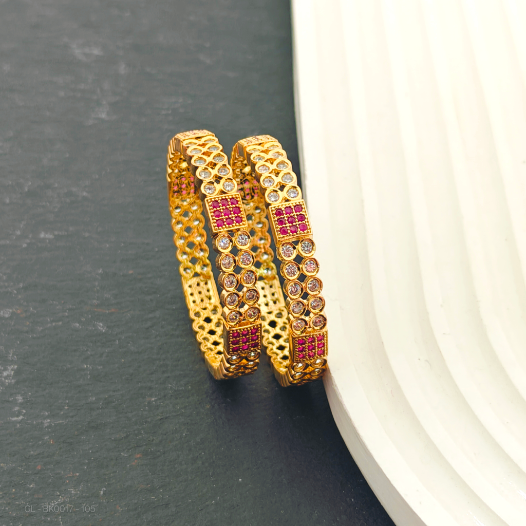 Kids Bangles 2 pc set-Designer-AD stone
