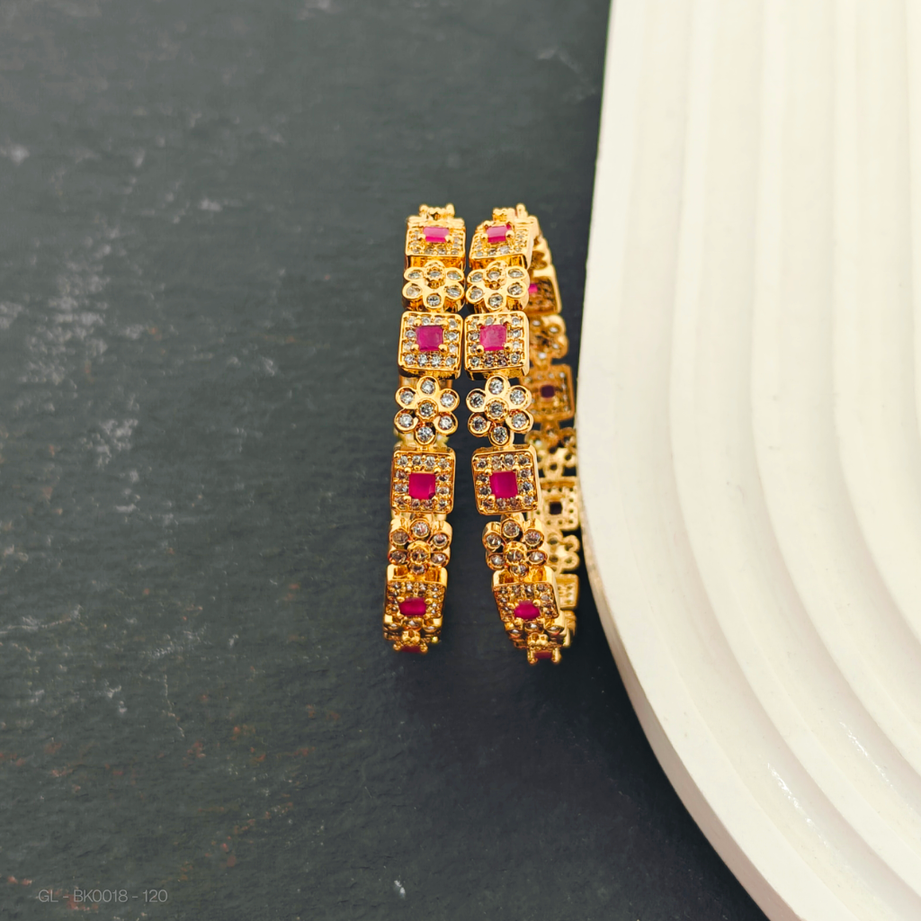 Kids Bangles 2 pc set-Designer-AD stone
