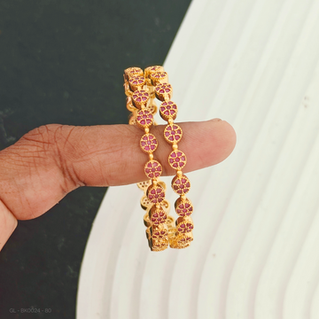 Kids Bangles - 2 Pc Set Ruby round pattern
