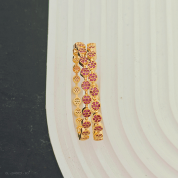 Kids Bangles - 2 Pc Set Ruby round pattern