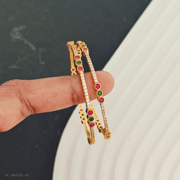 Kids Bangles 2 pc set- Designer-Multi AD stone