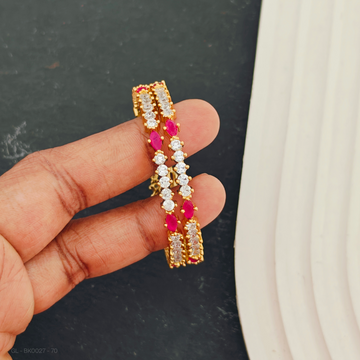 Kids Bangles - 2 PCs set-Ruby Stone