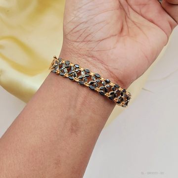 Doublet Mossanaite -Black-stone-floral design- Victorian Bracelets