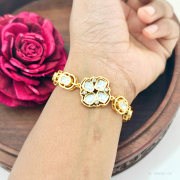Polki Golden Bracelet -Floral design