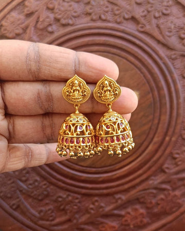 Gold Finish Lakshmi Jhumkas GL-EA1023-98